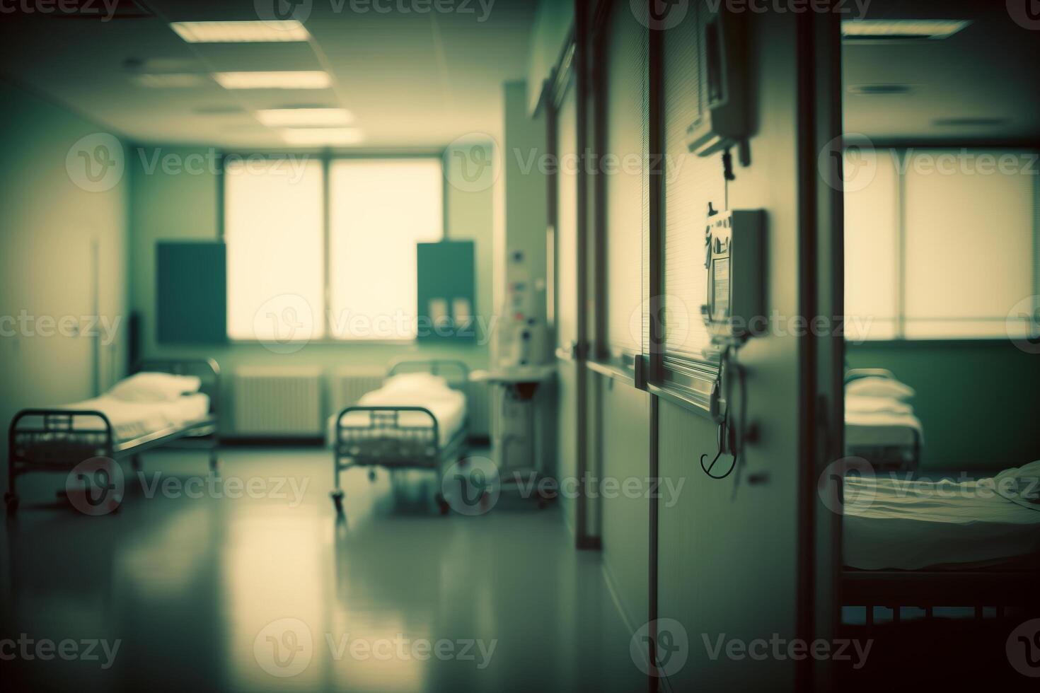 borroso hospital habitación, creado con generativo ai foto