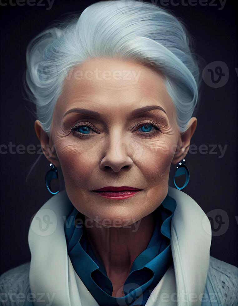 Senior woman portrait, created with photo