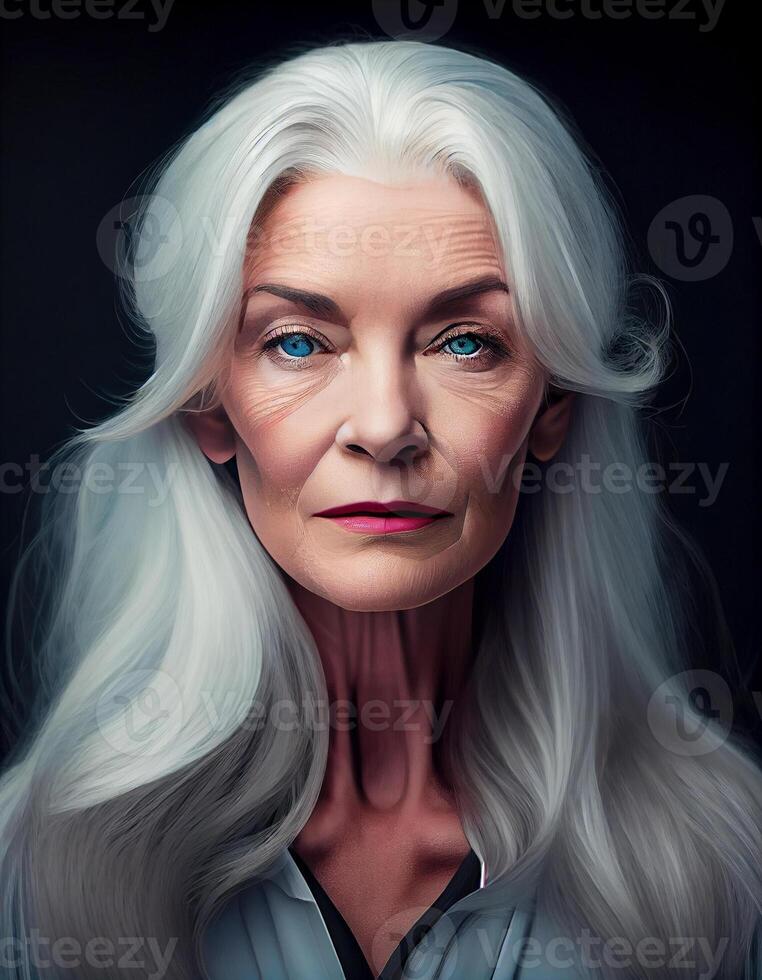 Senior woman portrait, created with photo