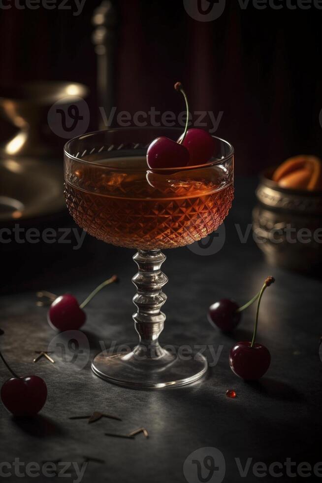 Manhattan cocktail, created with photo