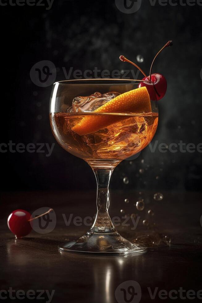 Manhattan cocktail, created with photo