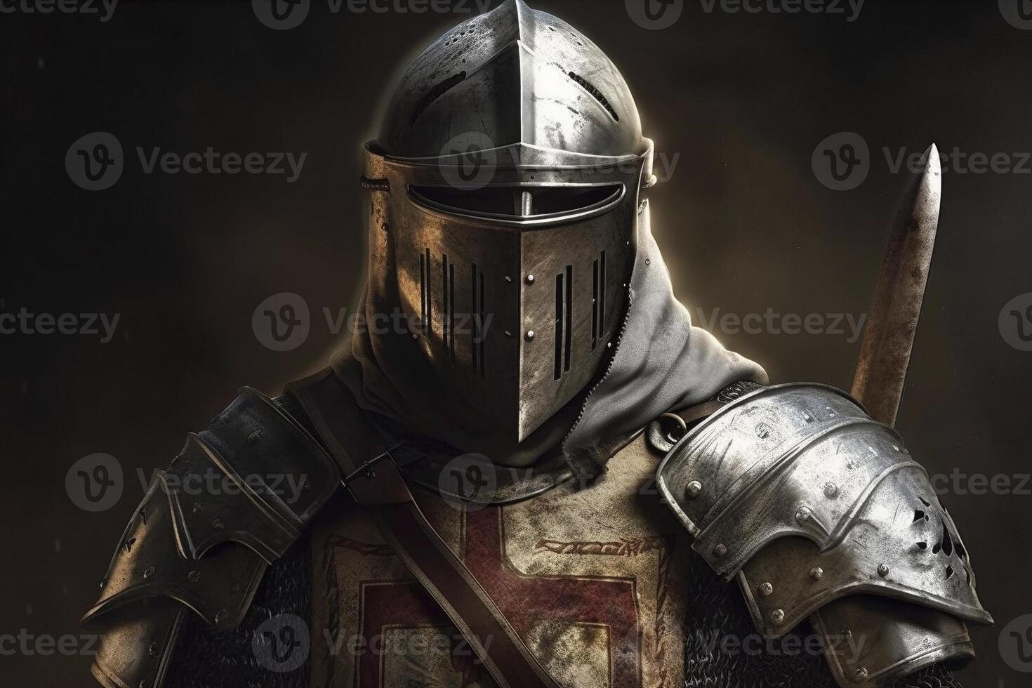 Crusader knight, created with 22138367 Stock Photo at Vecteezy