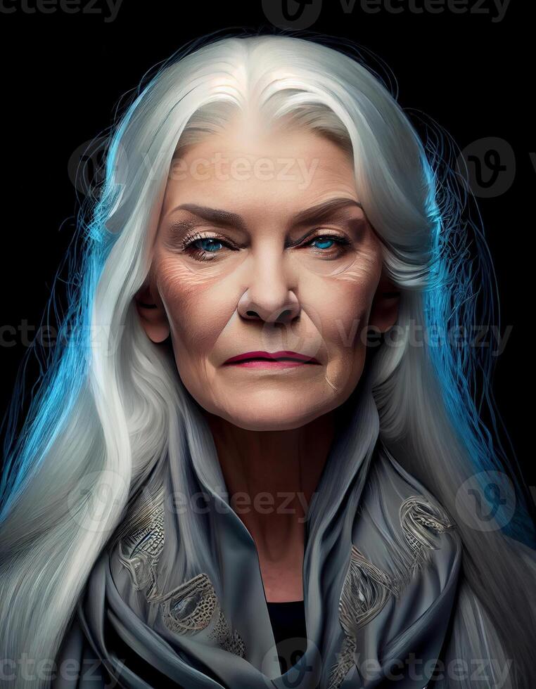 Senior woman portrait, created with photo