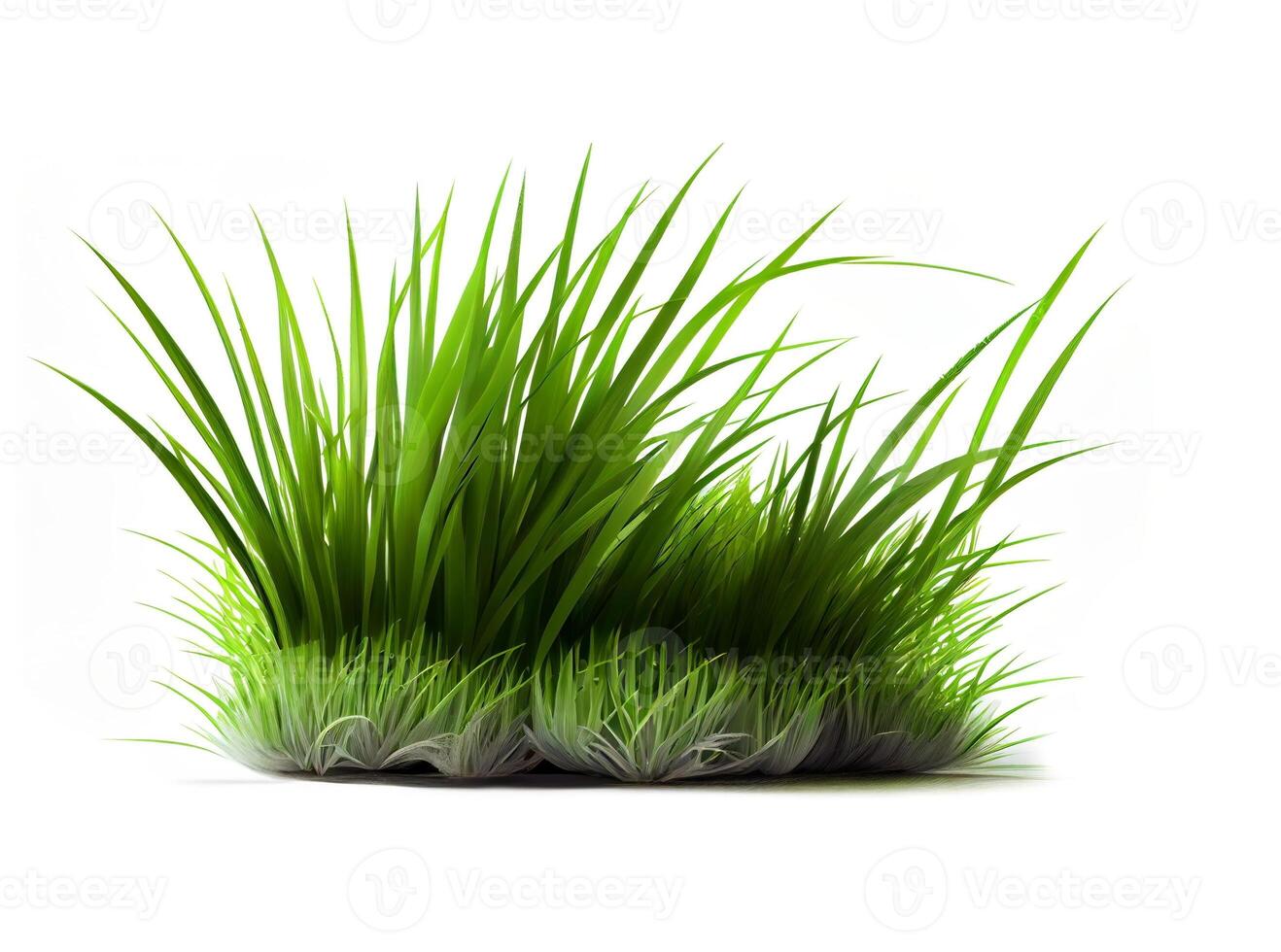 Green grass on the white background, created with photo