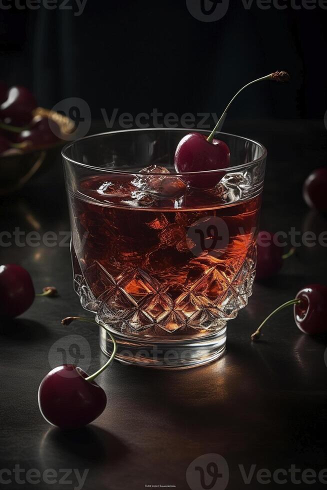 Manhattan cocktail, created with photo