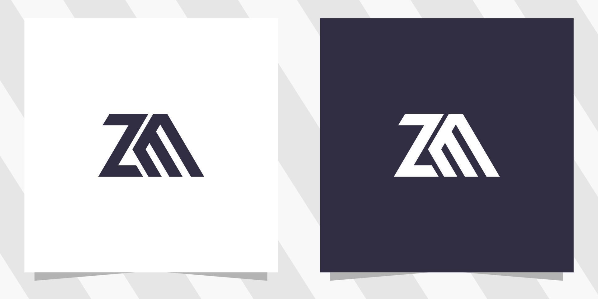 letra mz zm logo diseño vector