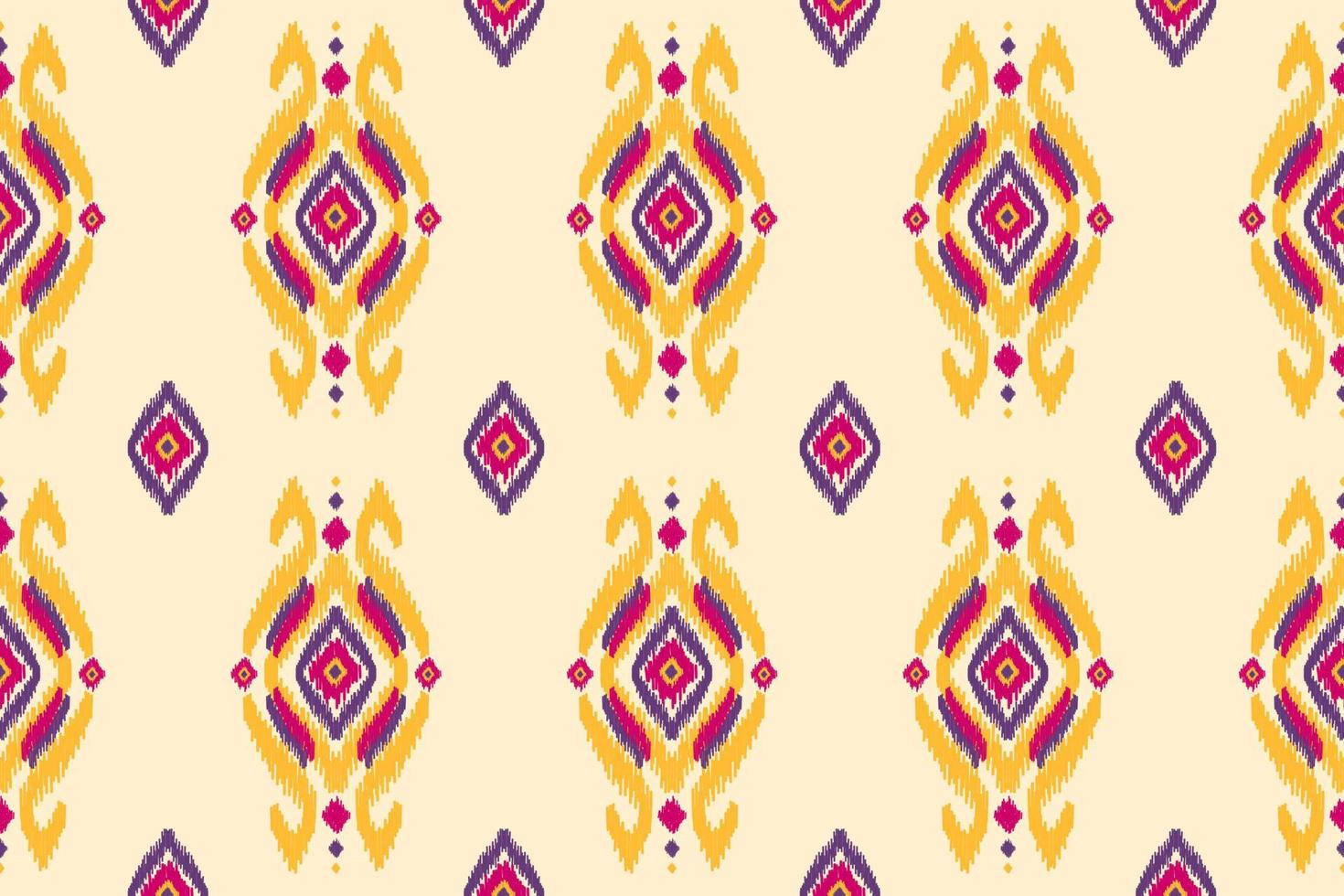 Abstract ethnic ikat background. Geometric seamless pattern in tribal. Fabric Indian style. vector