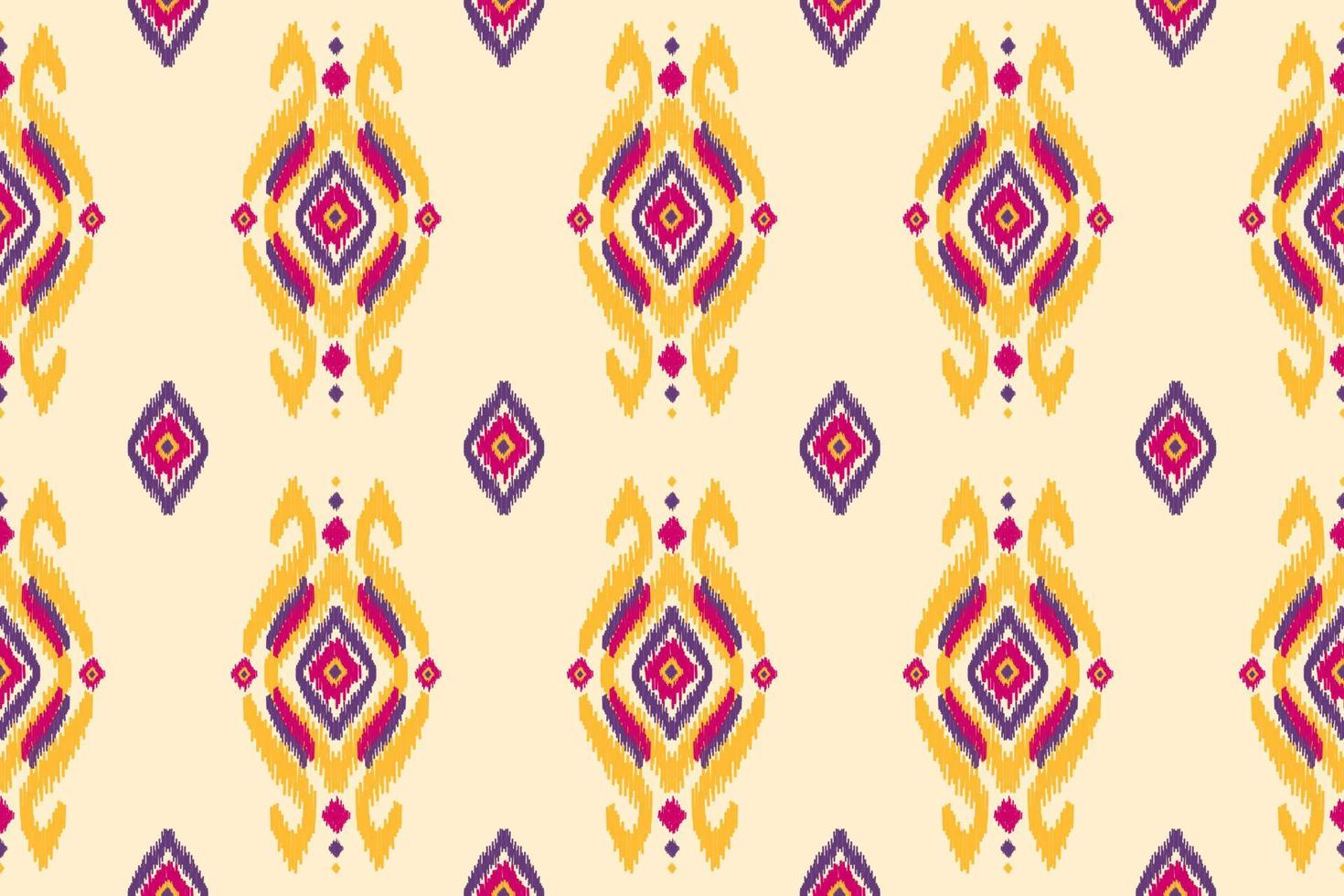 antecedentes étnicos abstractos de ikat. patrón geométrico sin costuras en tribal. tela estilo indio. vector