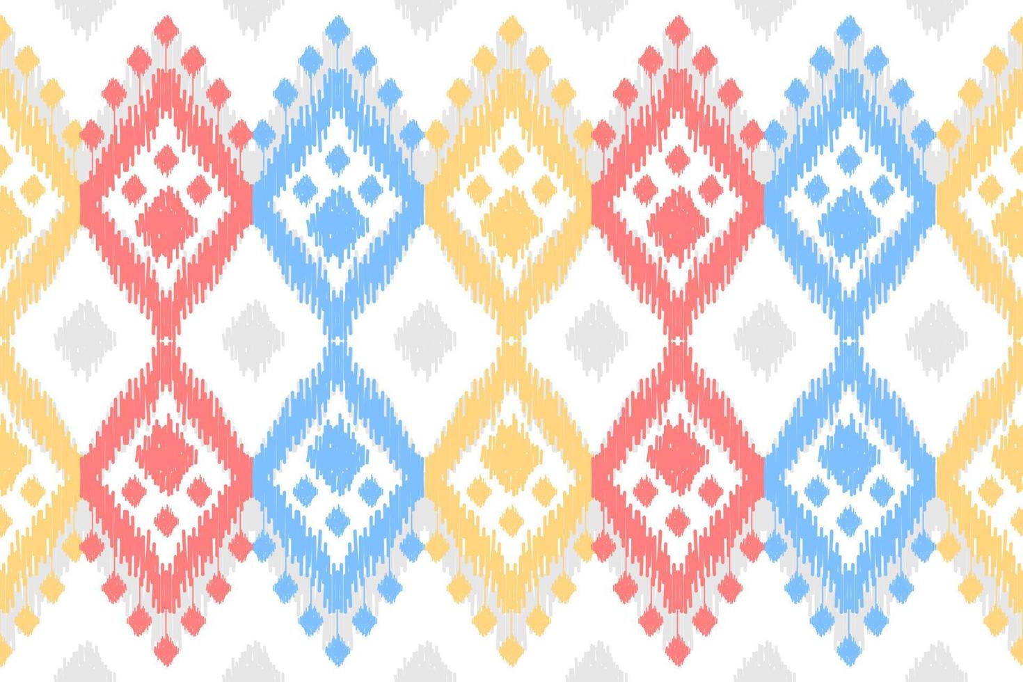 Fabric ikat pattern art. Geometric ethnic seamless pattern traditional. American, Mexican style. vector