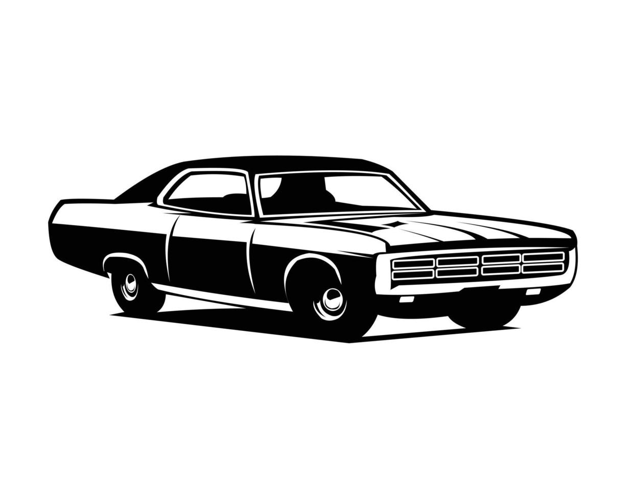 american car silhouette. premium vector design isolated on white background showing from side. Best for logo, badge, emblem, icon, design sticker, classic car industry. available in eps 10.