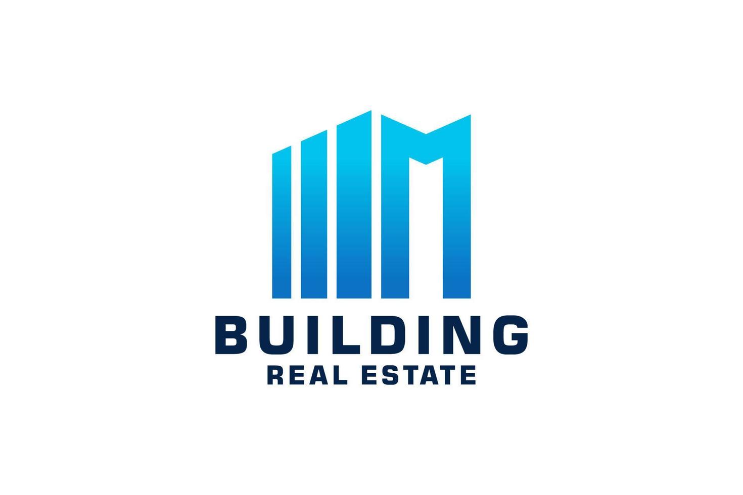Initials letter M realtor, real estate and property business logo design vector