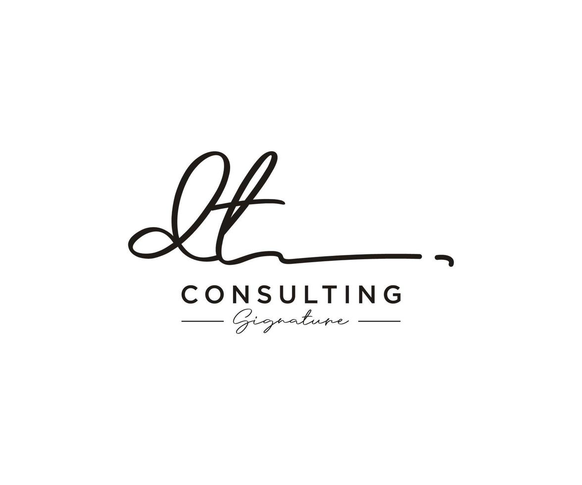 Initial DT signature logo collection template vector. Hand drawn Calligraphy lettering Vector illustration.