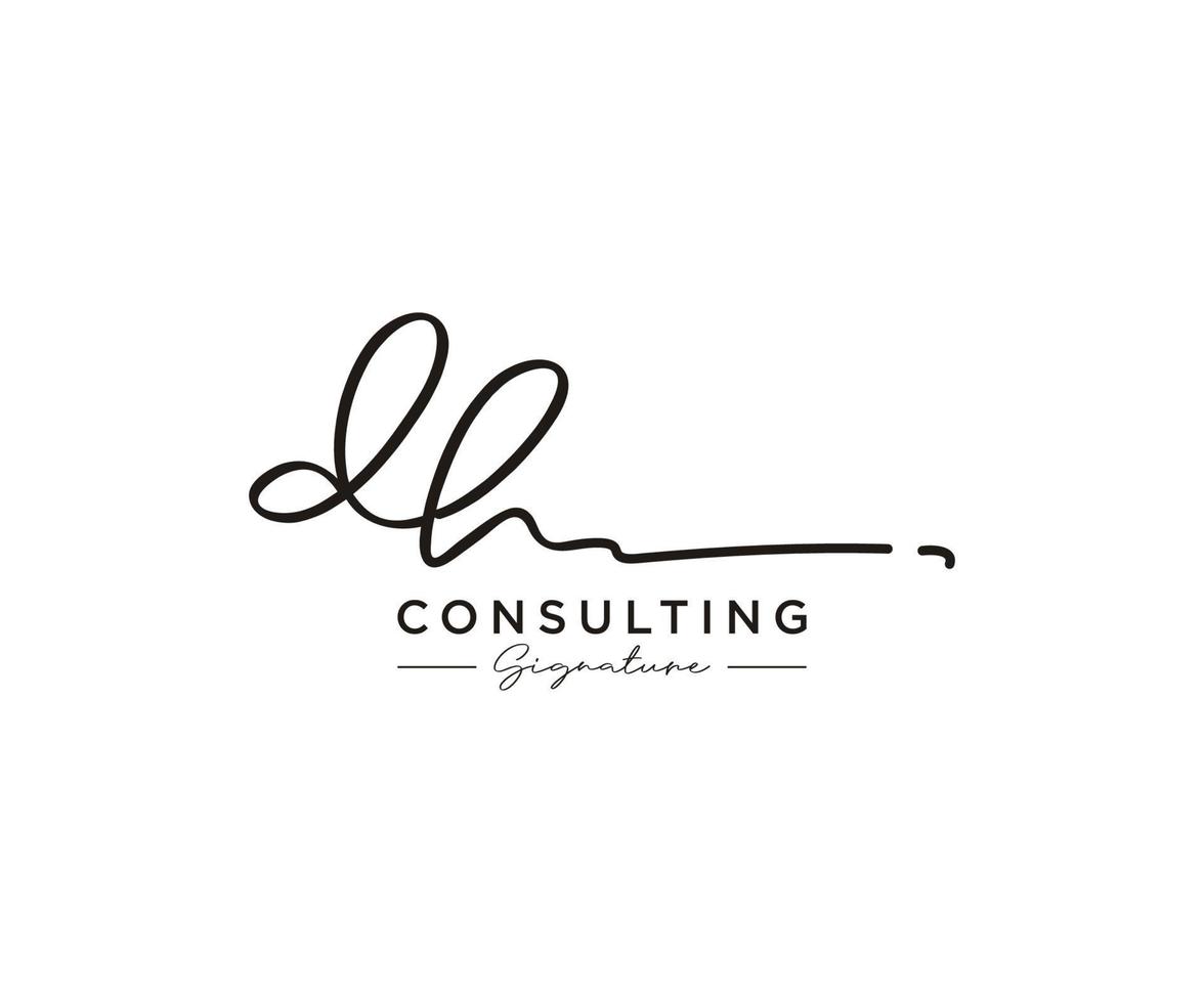 Initial DH signature logo collection template vector. Hand drawn Calligraphy lettering Vector illustration.