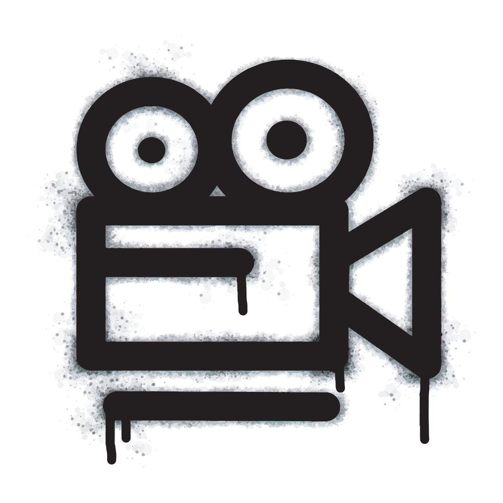 Spray Painted Graffiti camera icon isolated on white background. vector
