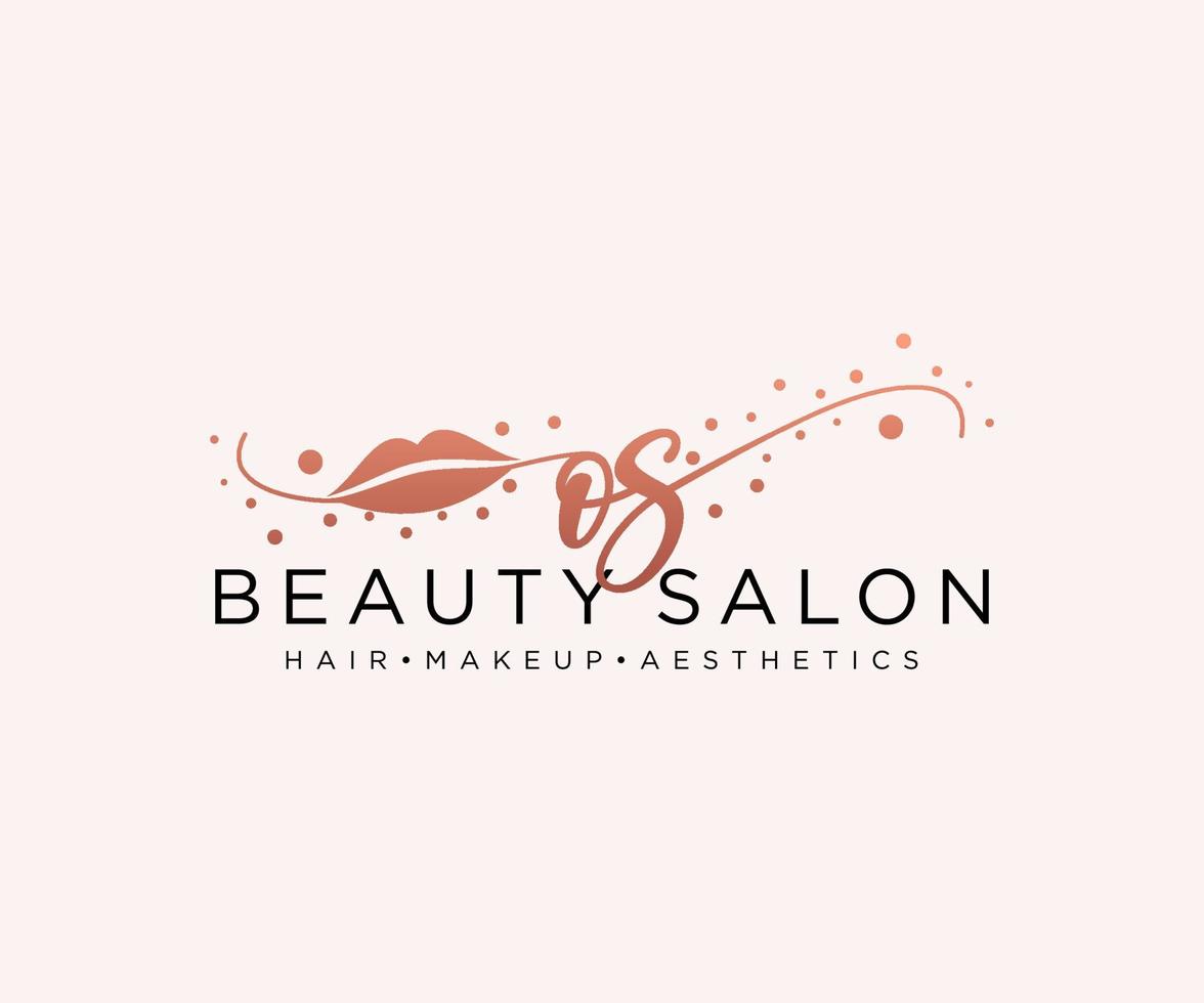 Initial OS feminine logo collections template. handwriting logo of initial signature, wedding, fashion, jewerly, boutique, floral and botanical with creative template for any company or business. vector