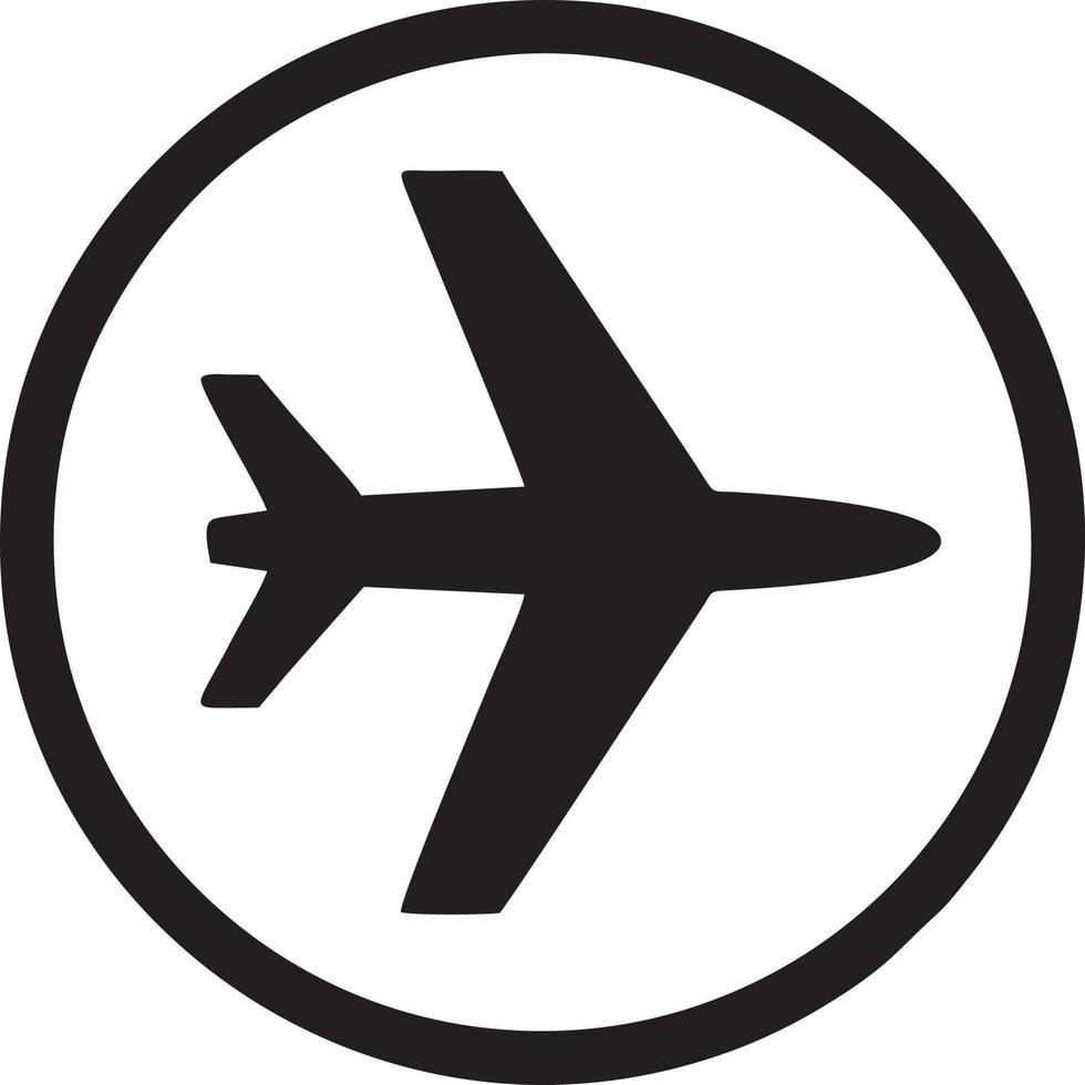 Plane icon symbol image vector, illustration of the flight aviation in black image. EPS 10 vector