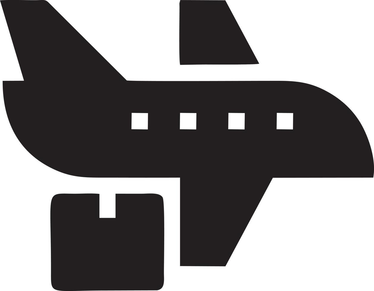 Plane icon symbol image vector, illustration of the flight aviation in black image. EPS 10 vector