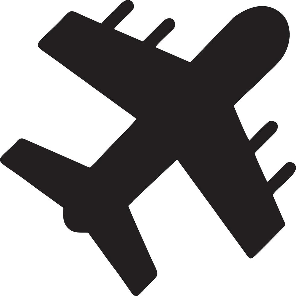 Plane icon symbol image vector, illustration of the flight aviation in black image. EPS 10 vector