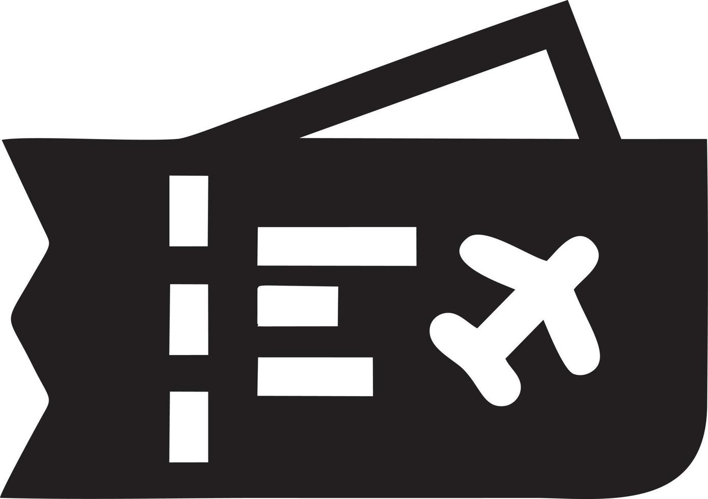 Airplane Ticket icon symbol image vector, illustration of the flight aviation in black image. EPS 10 vector