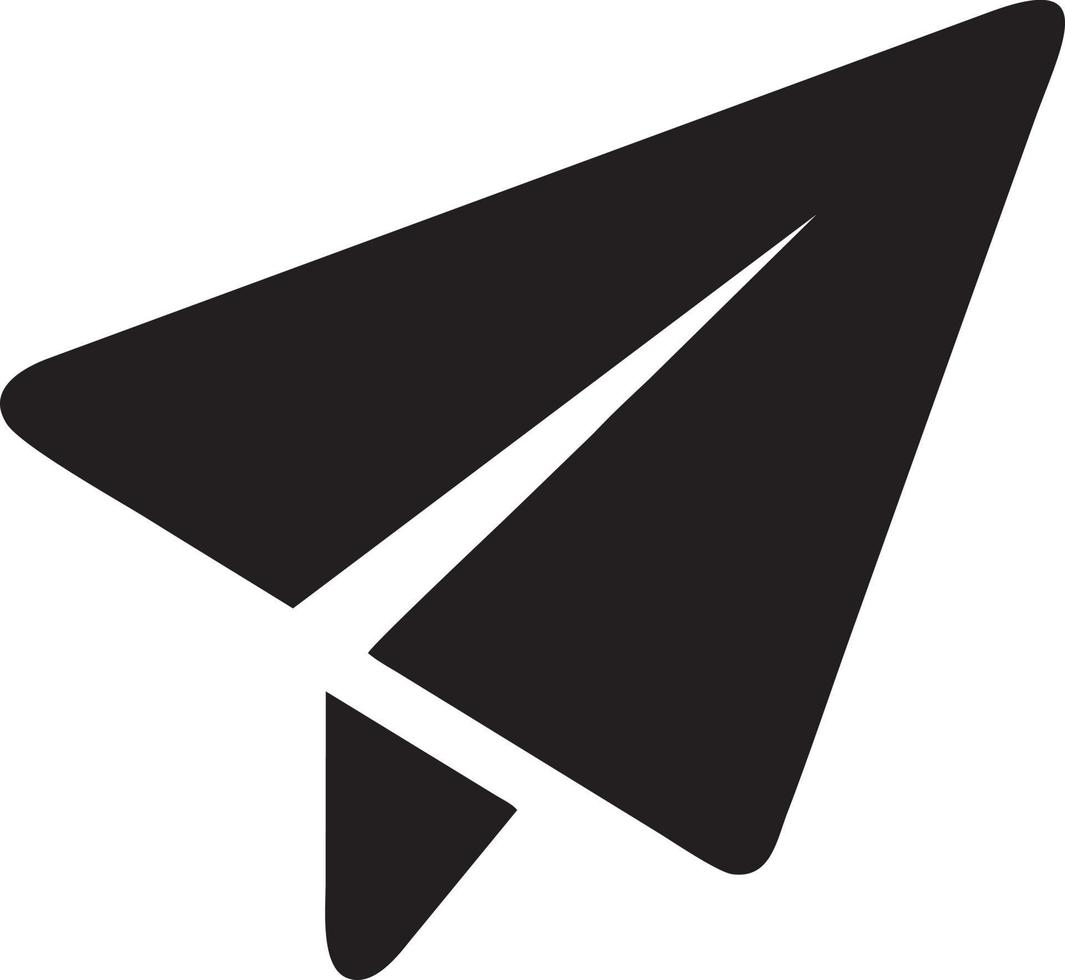 Paper plane icon symbol image vector, illustration of the flight aviation in black image. EPS 10 vector