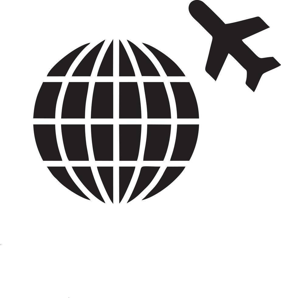 Plane icon symbol image vector, illustration of the flight aviation in black image. EPS 10 vector