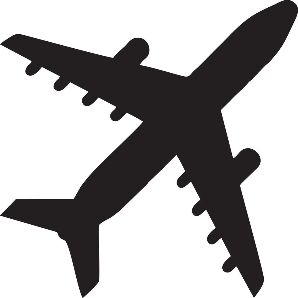 Plane icon symbol image vector, illustration of the flight aviation in black image. EPS 10 vector