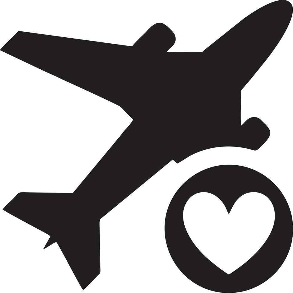 Plane icon symbol image vector, illustration of the flight aviation in black image. EPS 10 vector