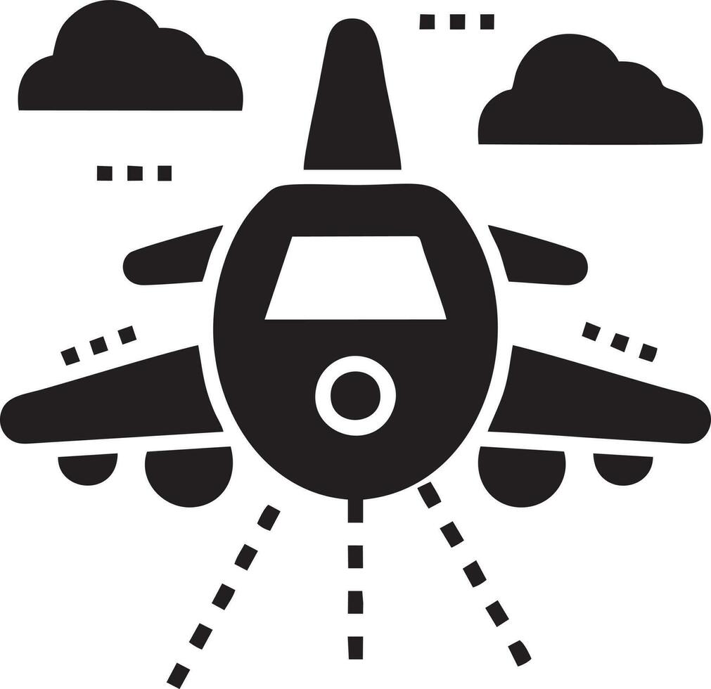 Plane icon symbol image vector, illustration of the flight aviation in black image. EPS 10 vector