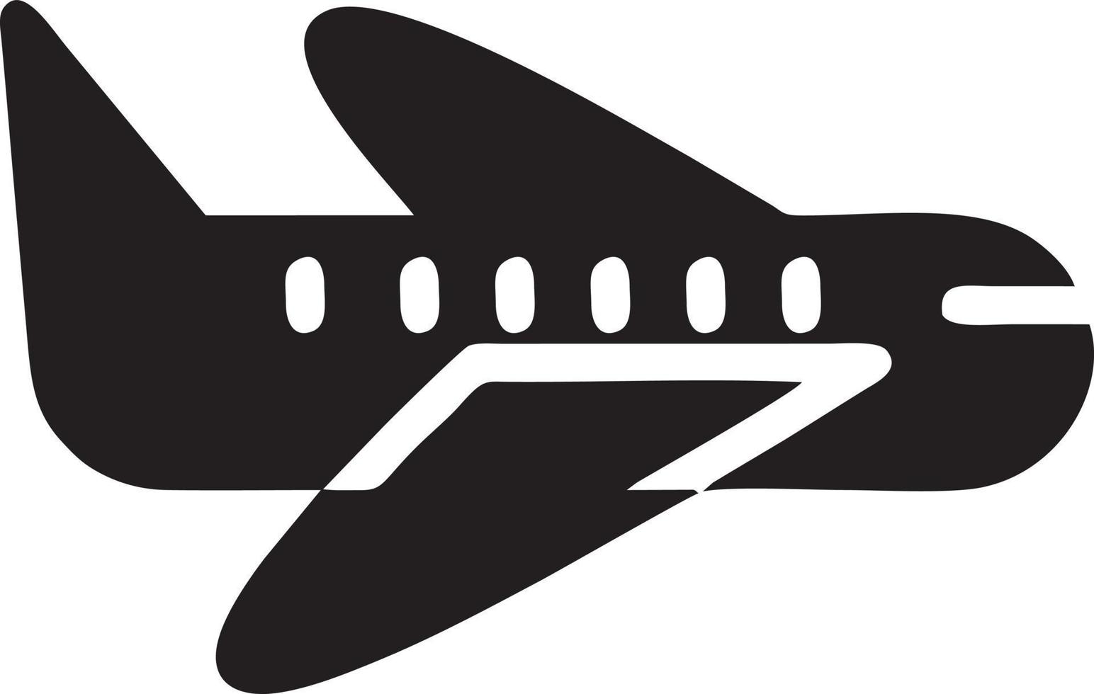 Plane icon symbol image vector, illustration of the flight aviation in black image. EPS 10 vector