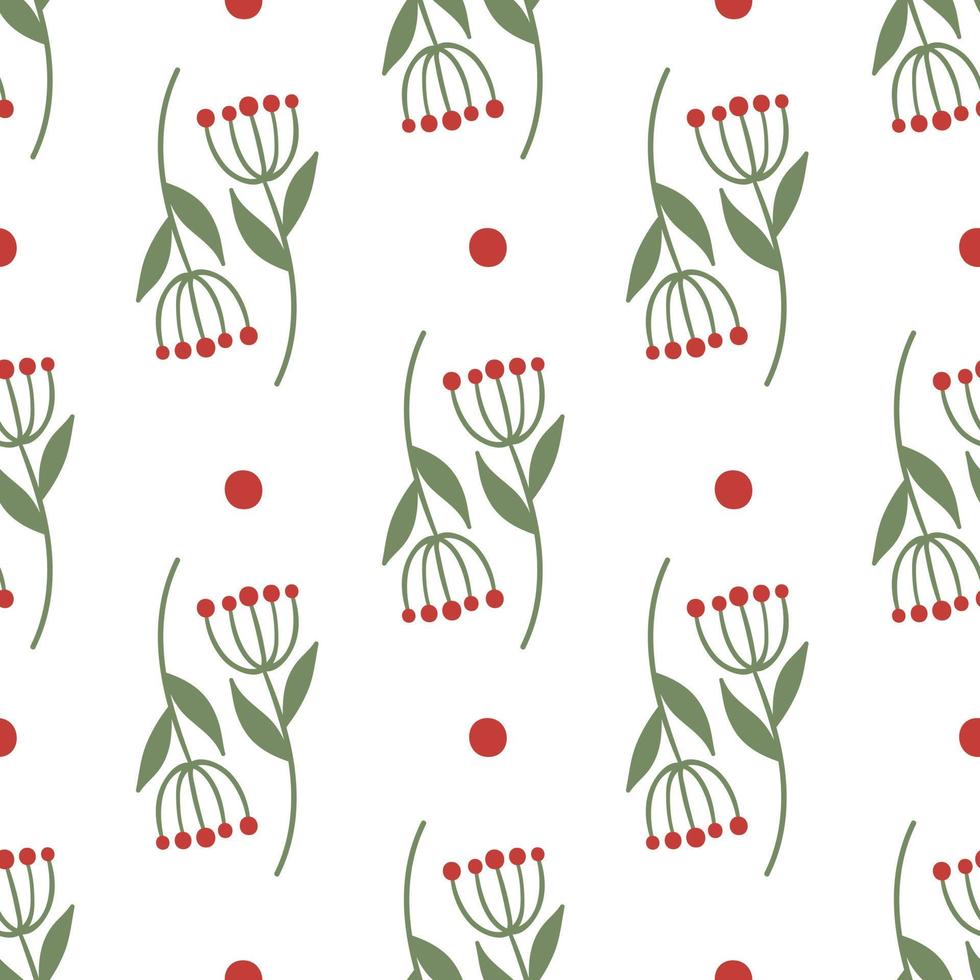 Fancy flowers. Christmas seamless pattern for greeting cards, wrapping papers. vector