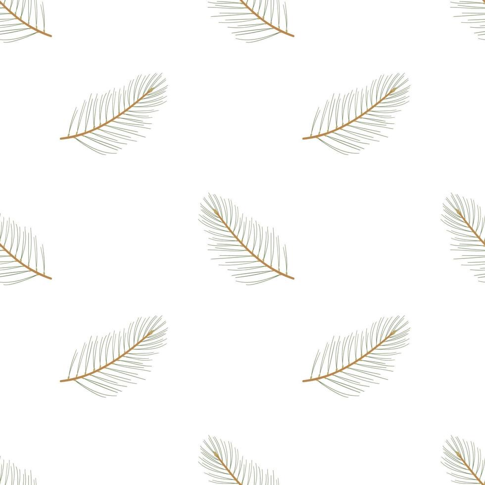 Pine, coniferous branches are beautifully arranged in a seamless pattern. Winter festival background. Fancy wallpaper. Fir tree branch backdrop vector