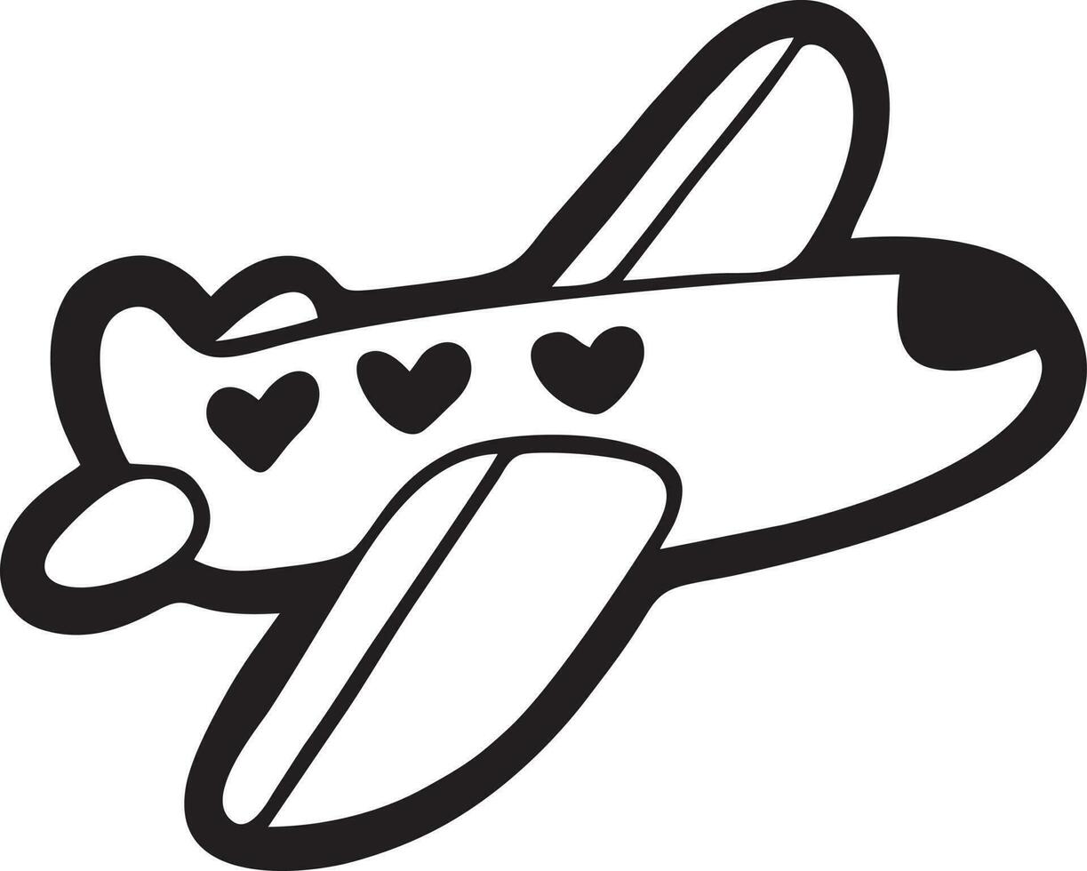 Plane icon symbol image vector, illustration of the flight aviation in black image. EPS 10 vector