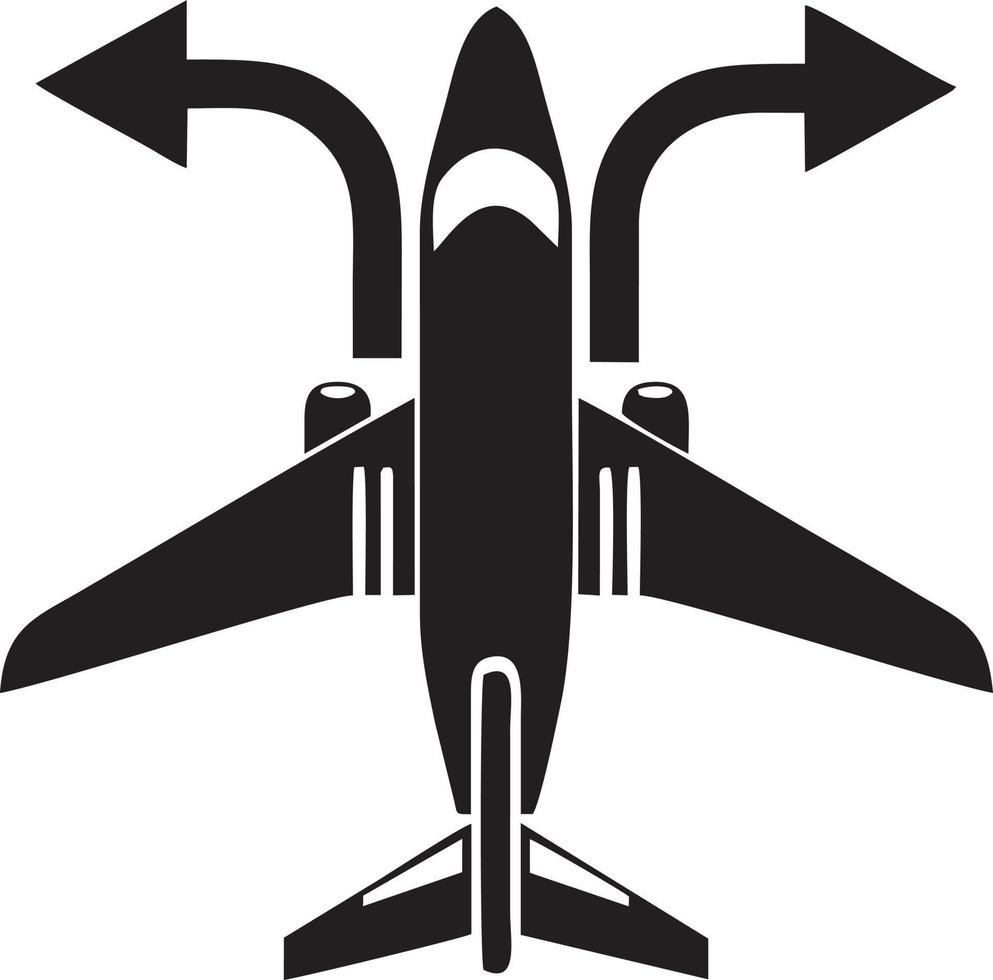 Plane icon symbol image vector, illustration of the flight aviation in black image. EPS 10 vector