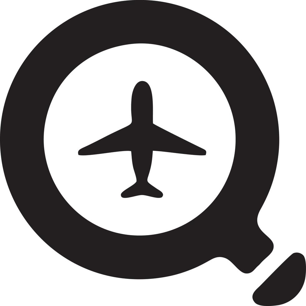 Plane icon symbol image vector, illustration of the flight aviation in black image. EPS 10 vector