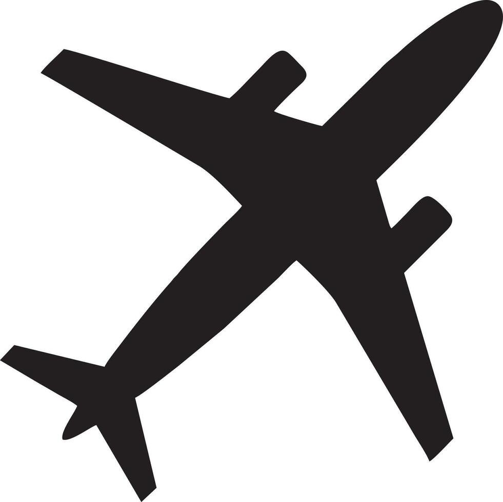 Plane icon symbol image vector, illustration of the flight aviation in black image. EPS 10 vector