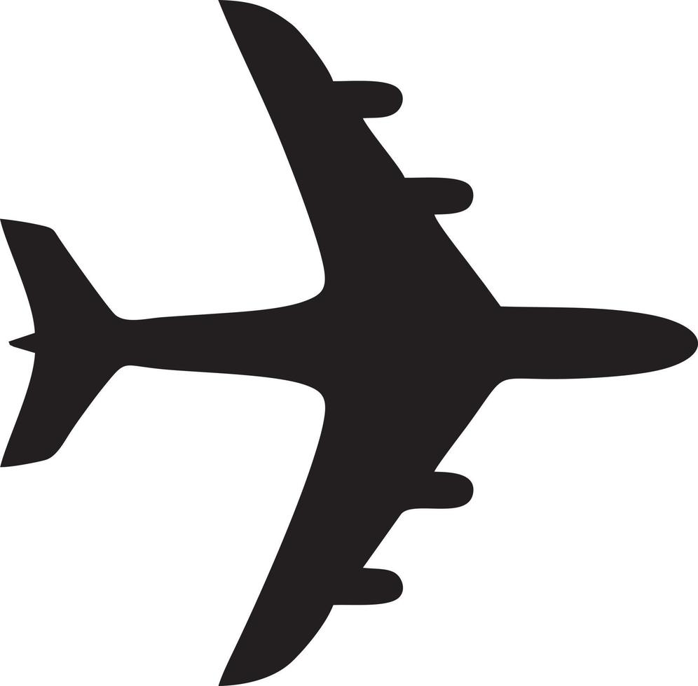 Plane icon symbol image vector, illustration of the flight aviation in black image. EPS 10 vector