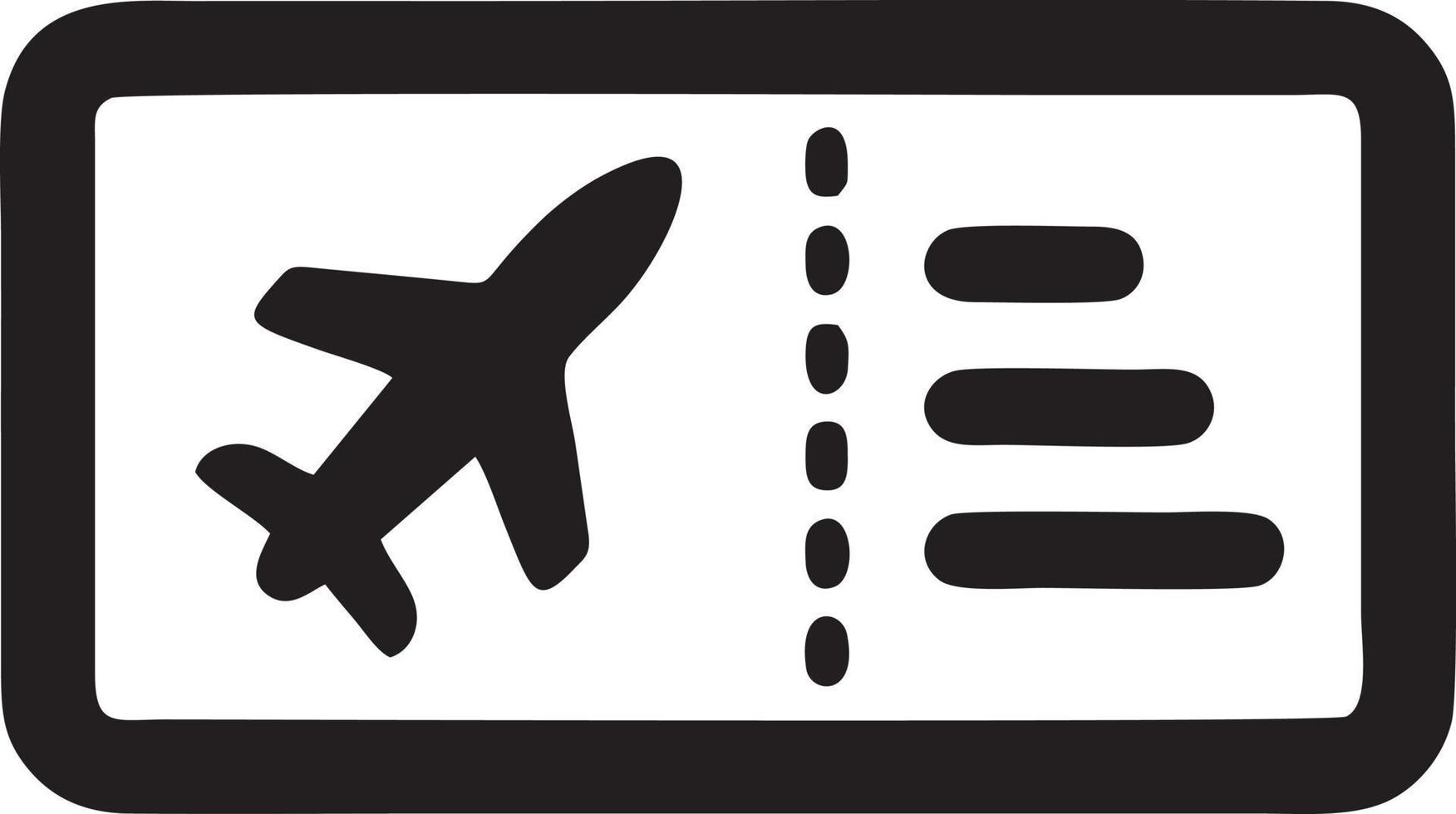 Airplane ticket icon symbol image vector, illustration of the flight aviation in black image. EPS 10 vector