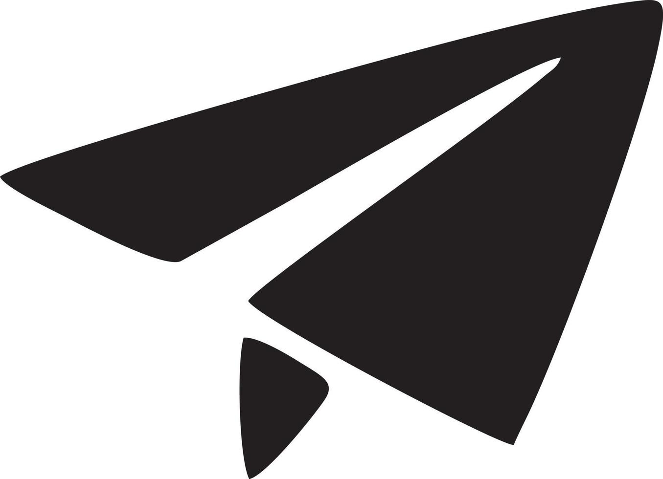 Paper plane icon symbol image vector, illustration of the flight aviation in black image. EPS 10 vector