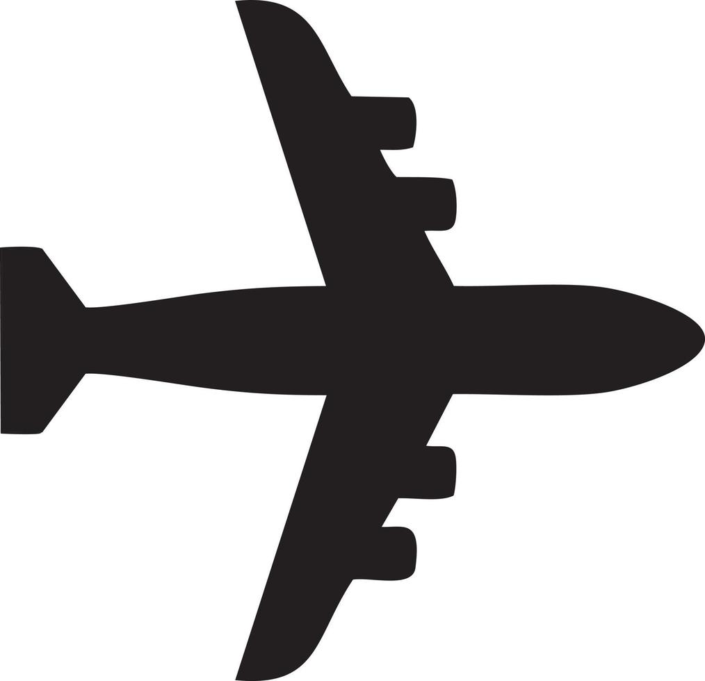 Plane icon symbol image vector, illustration of the flight aviation in black image. EPS 10 vector