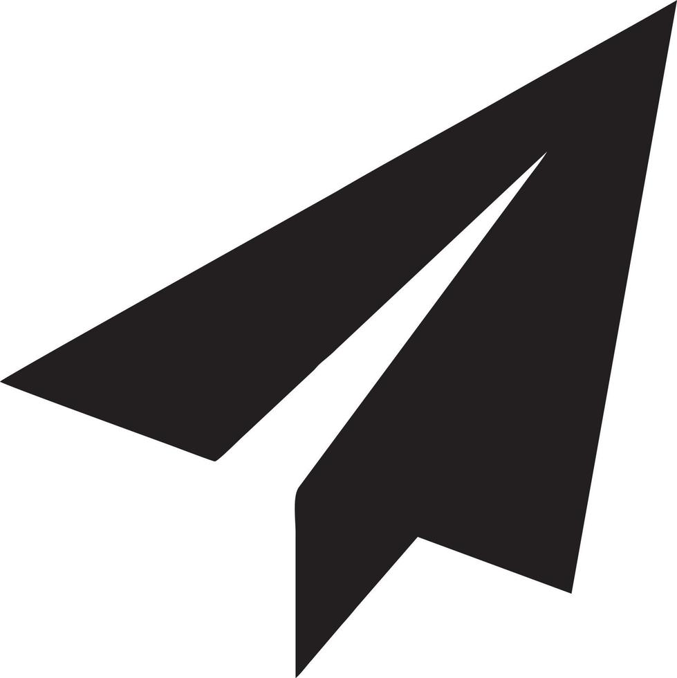 Paper plane icon symbol image vector, illustration of the flight aviation in black image. EPS 10 vector