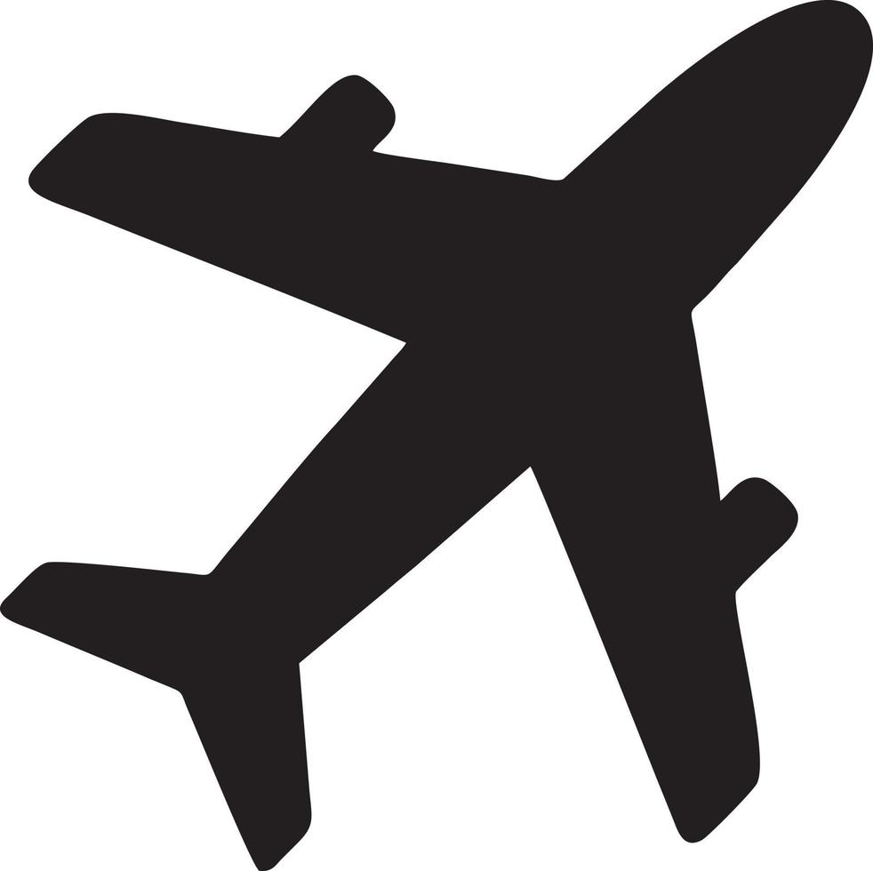 Plane icon symbol image vector, illustration of the flight aviation in black image. EPS 10 vector