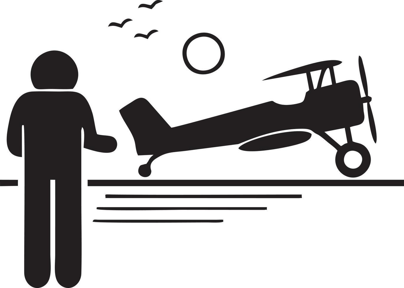 Plane icon symbol image vector, illustration of the flight aviation in black image. EPS 10 vector