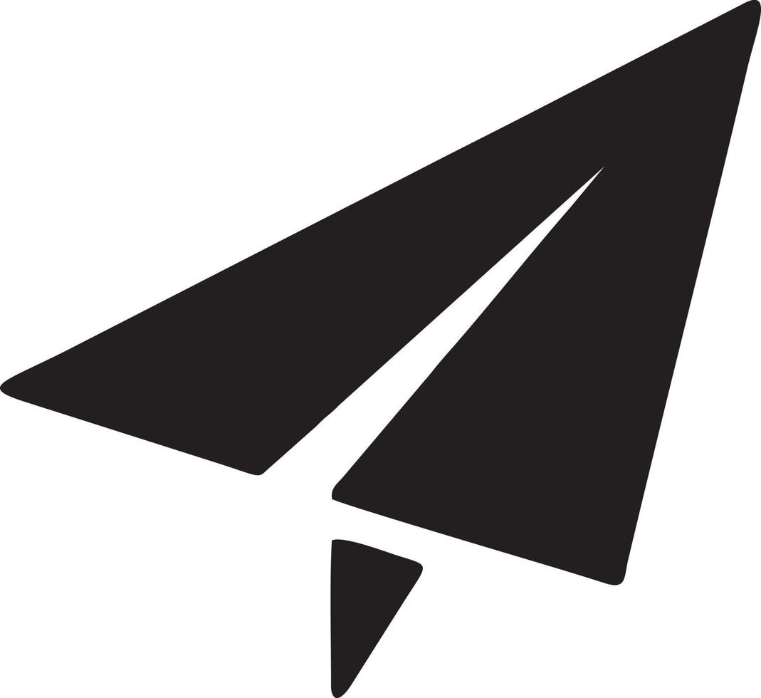 Paper plane icon symbol image vector, illustration of the flight aviation in black image. EPS 10 vector