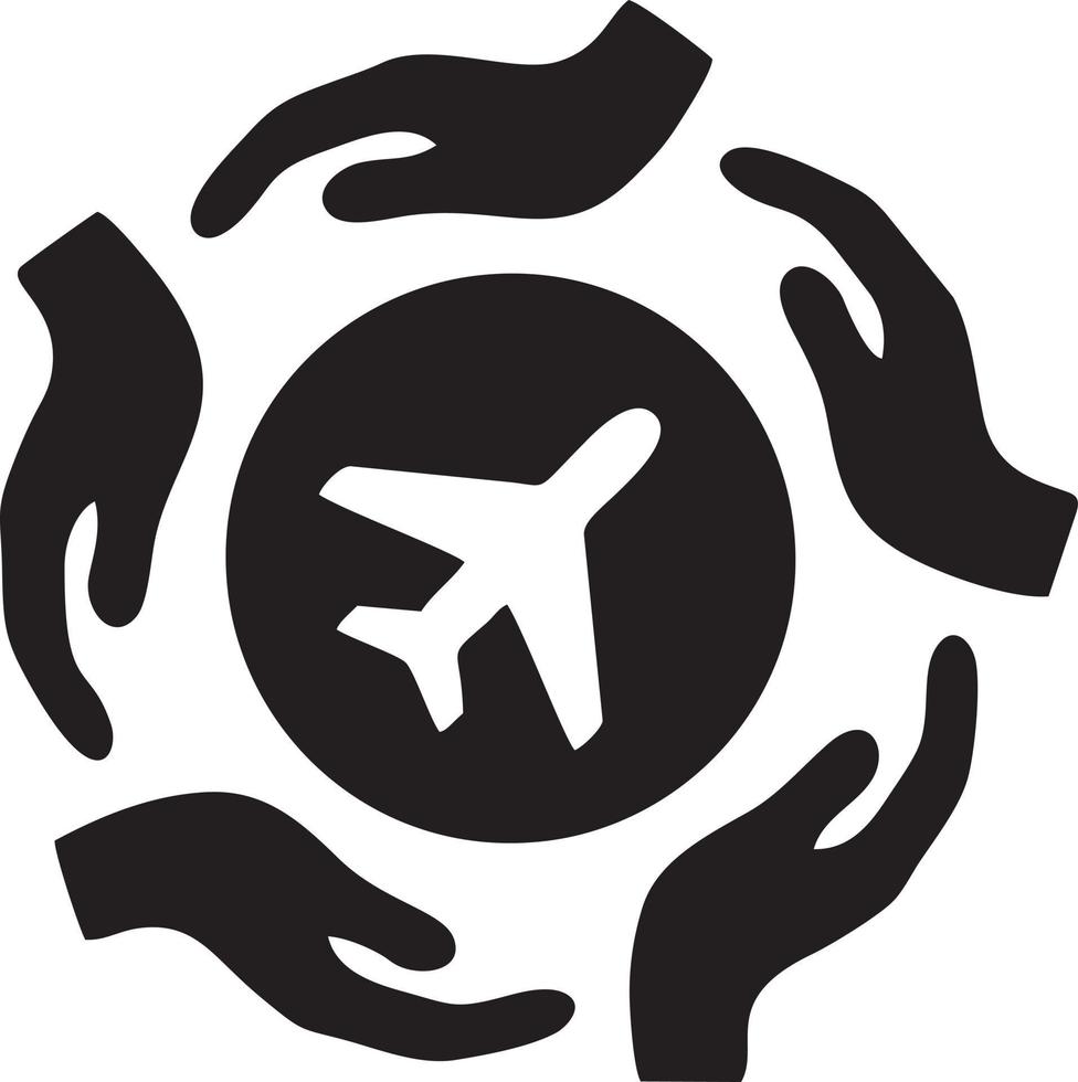 Plane icon symbol image vector, illustration of the flight aviation in black image. EPS 10 vector