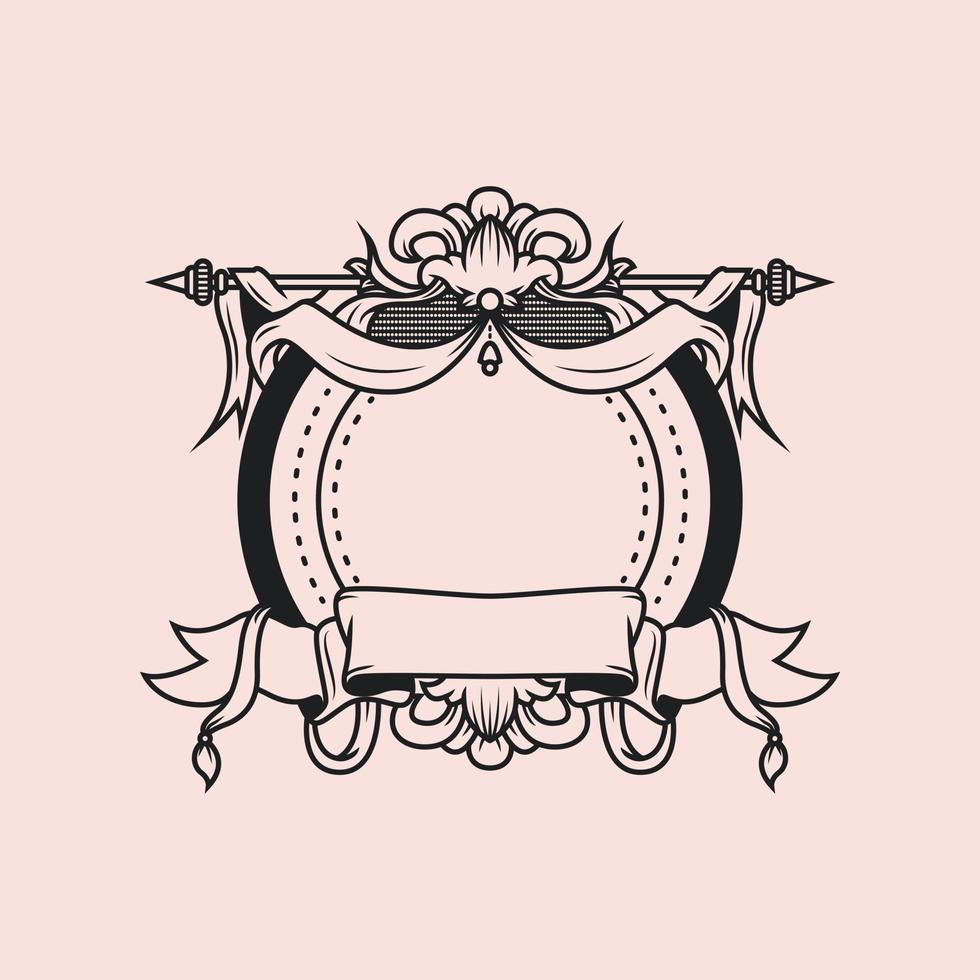 circle emblem logo with ornament vector