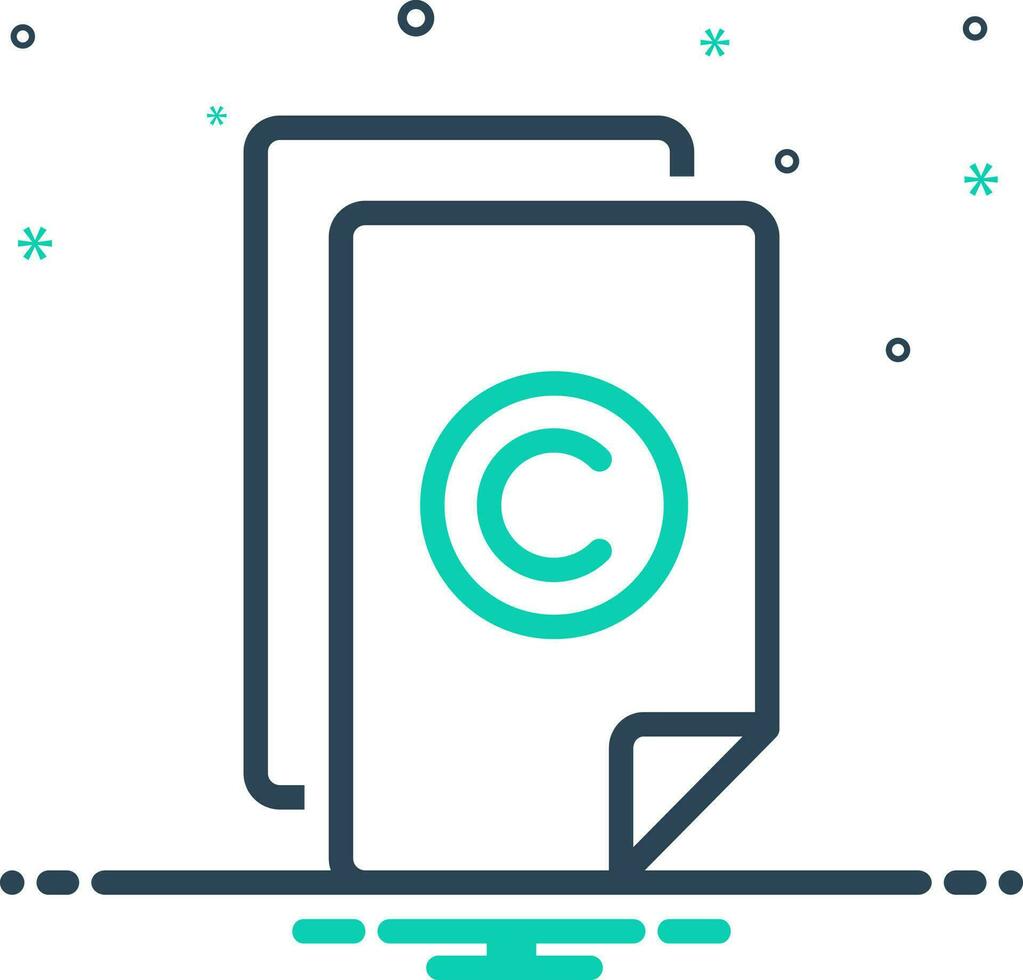 mix icon for copyright vector