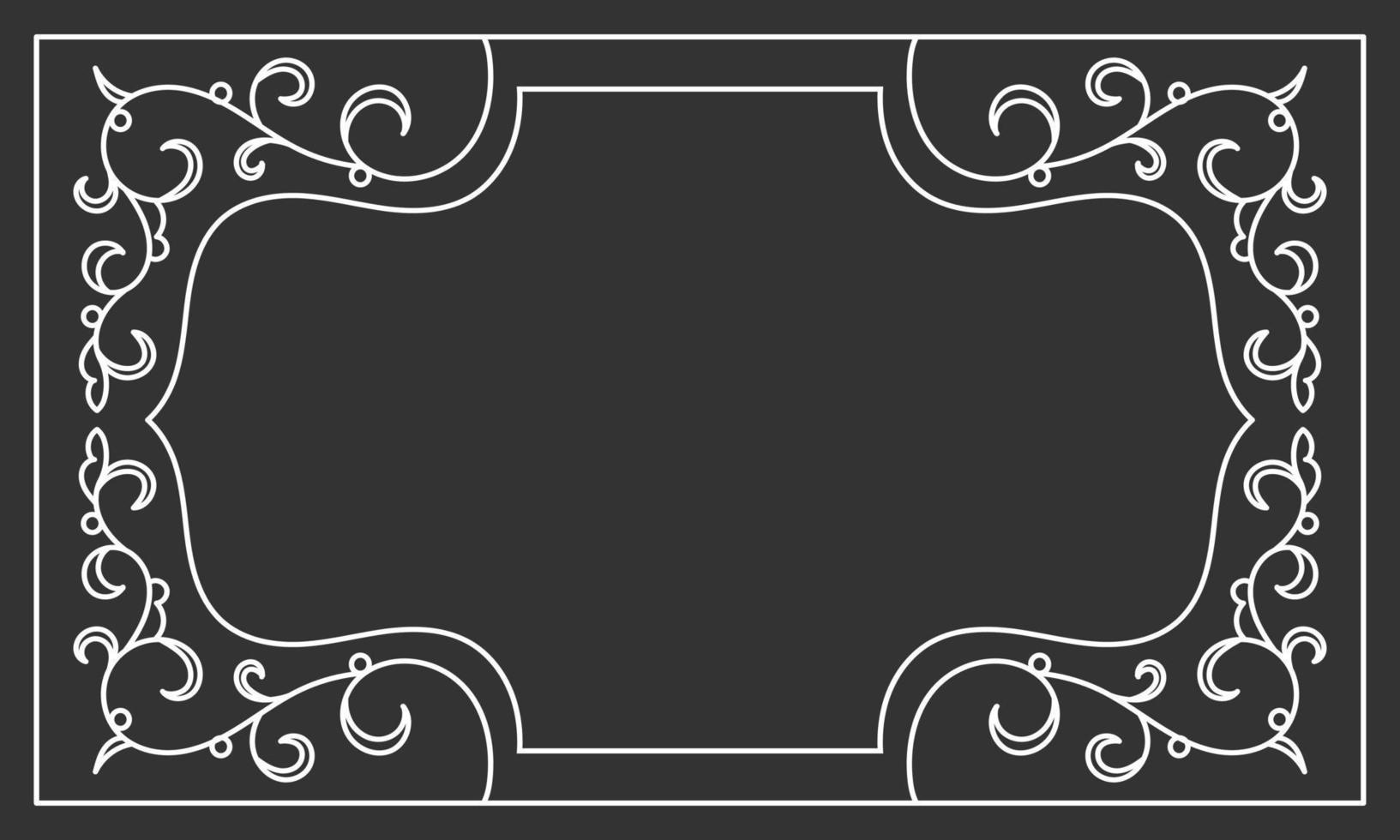 Traditional arabic floral frame in black and white colour. - Vector. vector
