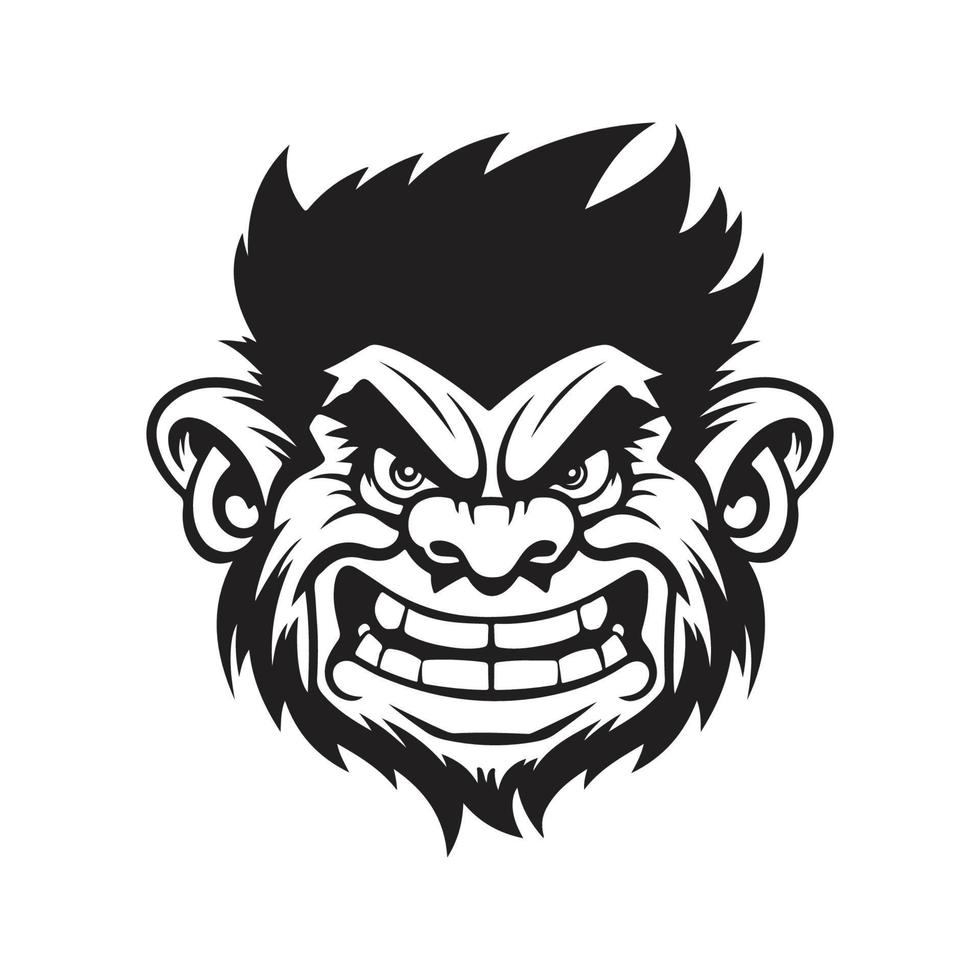 troll, logo concept black and white color, hand drawn illustration vector