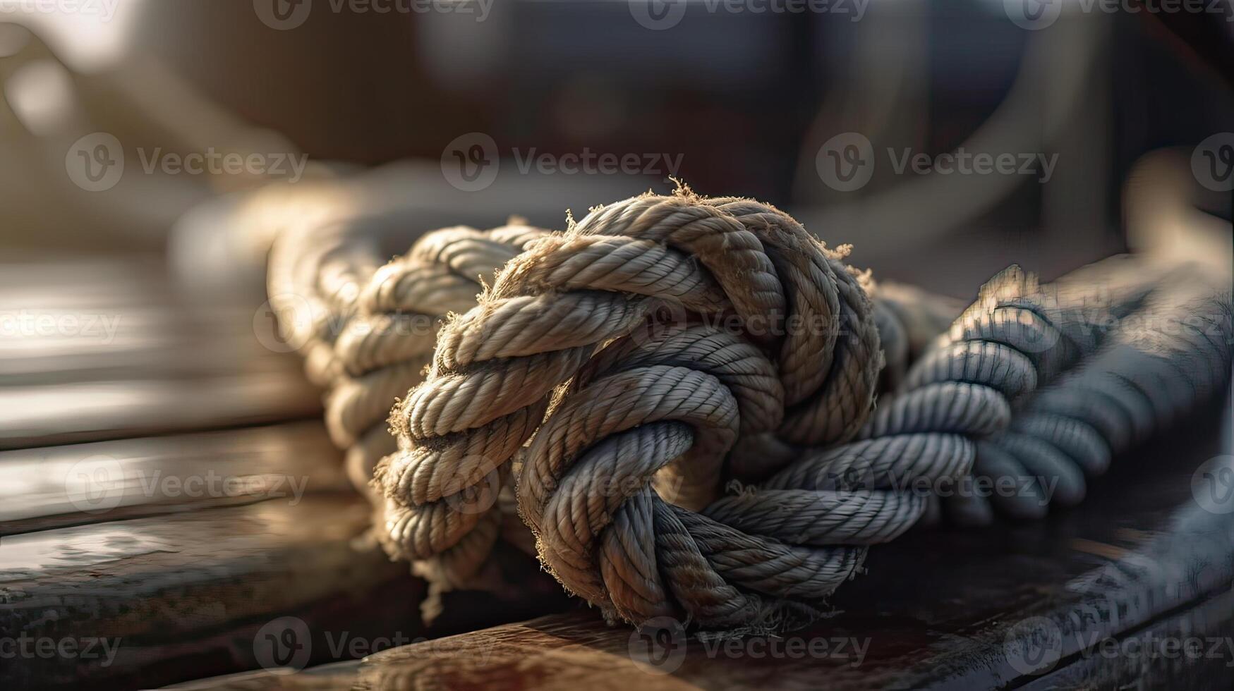 ropes of an old sailing ship Gorch Fock. . photo