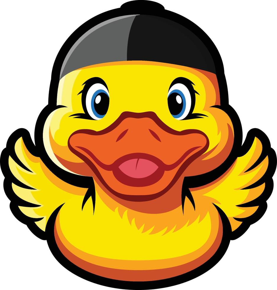 Duck from the Hood cartoon duck with a hat vector illustration clip art